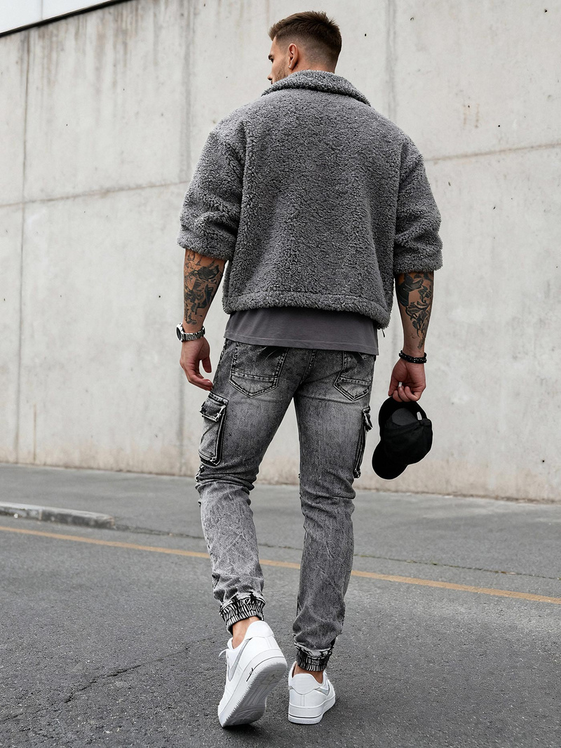 Muške traperice grafitne OZONEE O/E10017Z