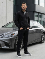 Muška dukserica s patentom crna OZONEE JS/2002Z