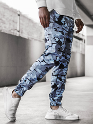 Muške chino jogger hlače Plave camo OZONEE A/0952