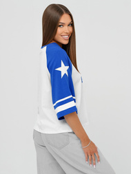 Ženska majica bijelo-plava OZONEE JS/R62493