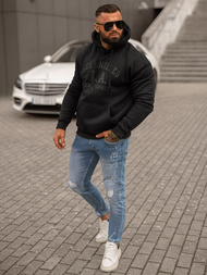 Muška dukserica s kapuljačom crna OZONEE JS/8B1356/3