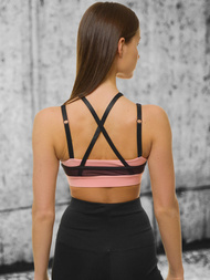 Ženski sportski grudnjak Crno-ružičasti OZONEE JS/WX1092