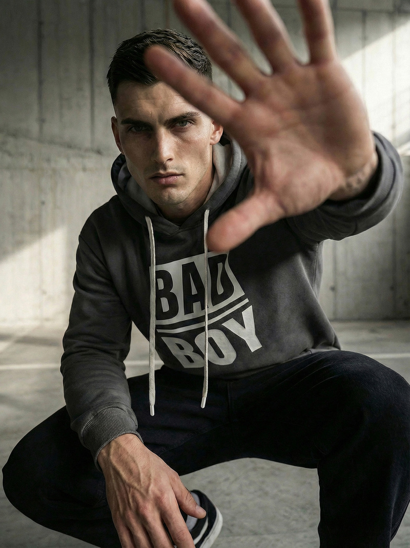 Muška dukserica s kapuljačom grafitna OZONEE JS/65B3909/5Z