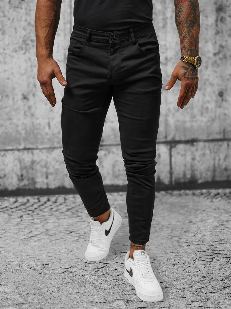 Muške Chino Hlače Crne OZONEE NB/MP0160N