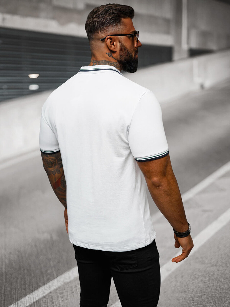 Muška polo majica bijela OZONEE O/DA736