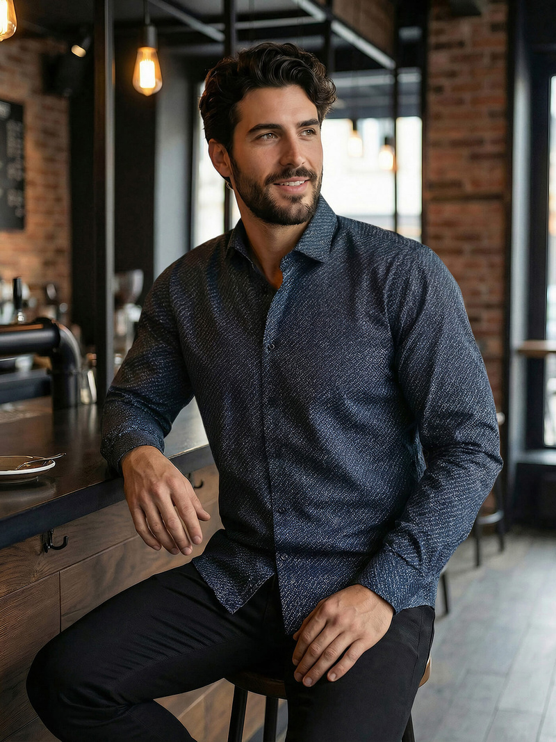 Muška Košulja Modra OZONEE V/V186Z