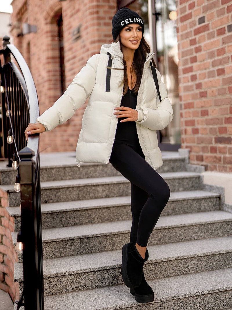 Ženska jakna ecru OZONEE JS/5M3251/281Z