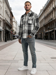 Muška košulja crno-bijela OZONEE NB/MC728N/3