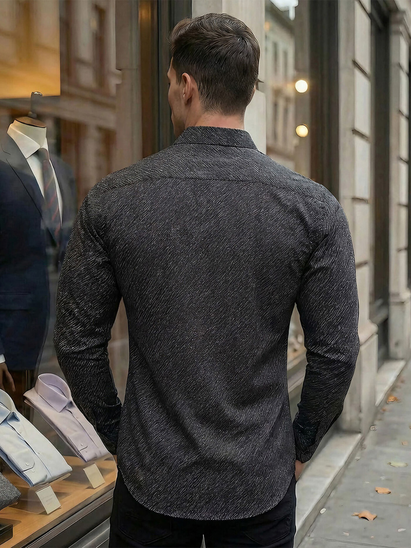 Muška košulja crna OZONEE V/V184Z