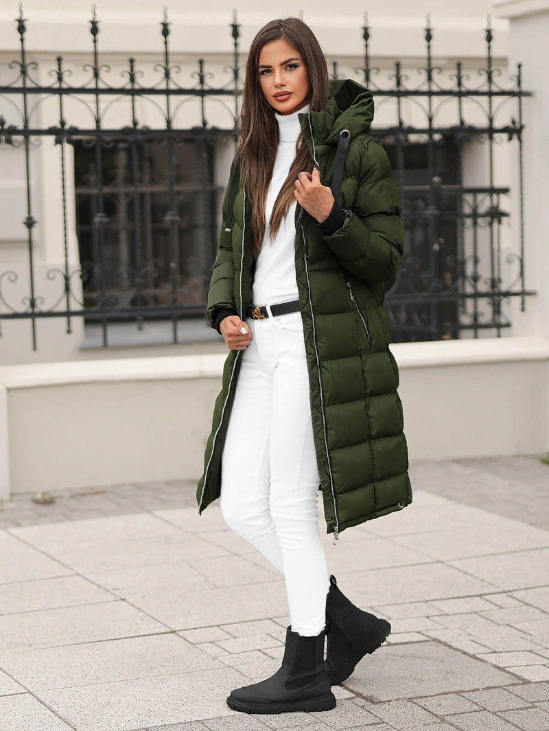 Ženska Jakna Tamno-Zelena OZONEE JS/M736/136Z