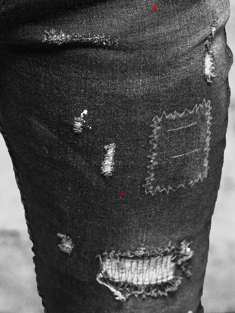 Muške Traperice Crne OZONEE O/MB463