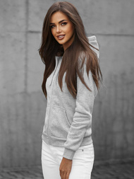 Ženska dukserica na kopčanje siva OZONEE JS/W03Z