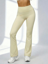 Ženske sportske tajice sa širokim nogama ecru OZONEE JS/17K570/1Z