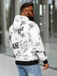 Muška dukserica s kapuljačom bijela OZONEE JS/8B1229/1