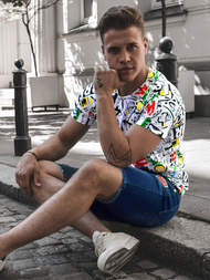 Muška majica raznobojna OZONEE O/BL60Z