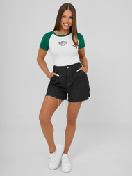 Ženska majica bijelo-zelena OZONEE JS/R61627