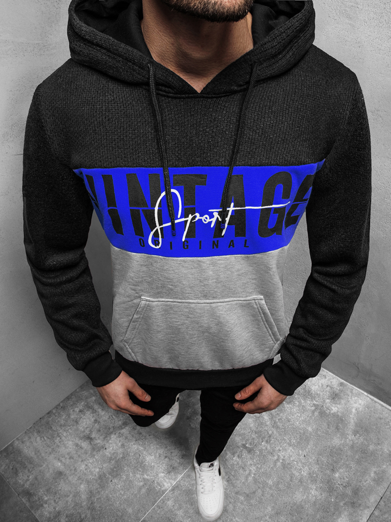 Muška dukserica s kapuljačom crna OZONEE JS/KS1911Z