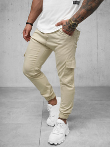 Muške chino jogger hlače bež OZONEE A/404