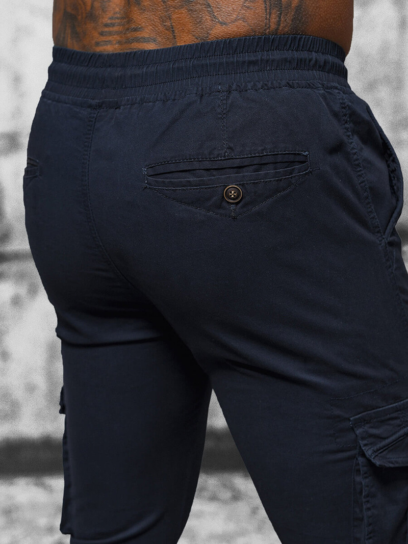 Muške chino jogger hlače modre OZONEE NB/MP0201BS