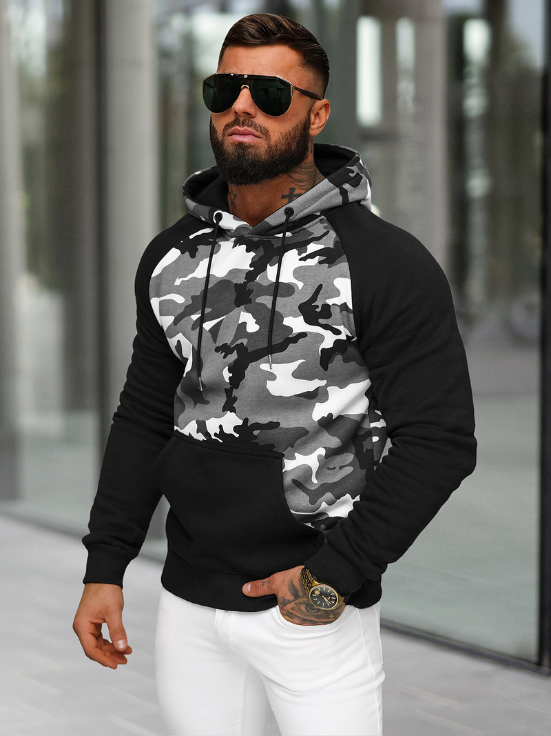 Muška dukserica s kapuljačom siva OZONEE JS/8B158/2