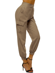 Ženske jogger hlače Tamno-bež OZONEE O/HM005