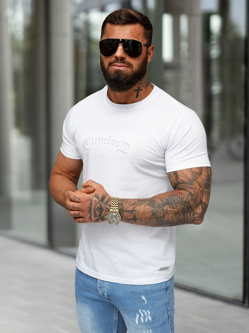 Muška Majica Bijeli OZONEE O/QQ1386