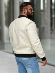 Muška kožna jakna ecru OZONEE JS/11Z8107