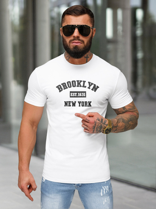 Muška Majica Bijeli OZONEE NB/MT3134