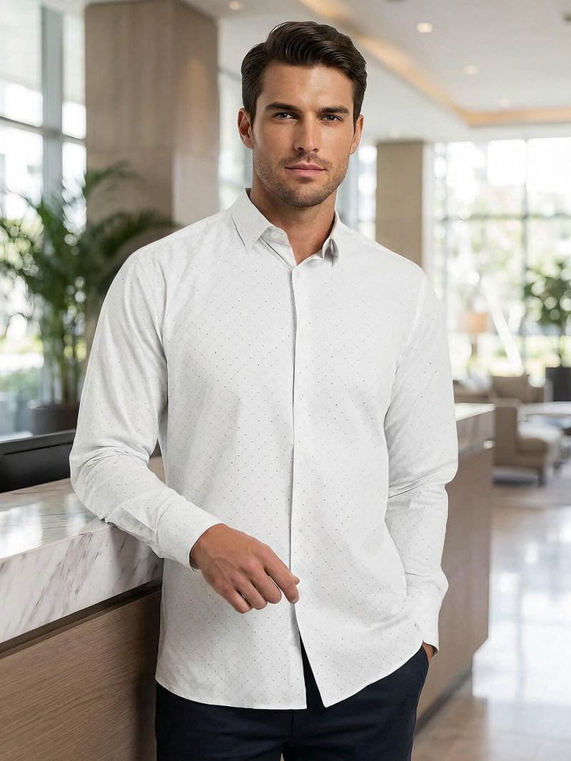 Muška košulja bijela OZONEE V/V185Z