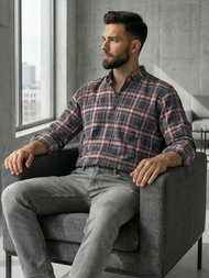 Muška Košulja Bordo OZONEE V/V178Z