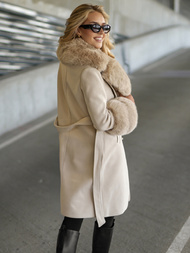 Ženski kaput ecru OZONEE JS/61M8509/280