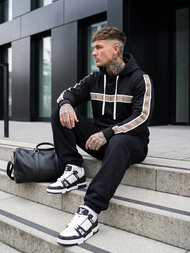 Muška dukserica s kapuljačom crna OZONEE JS/8B1729/3