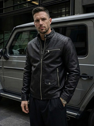 Muška kožna jakna crna OZONEE JS/11Z8021