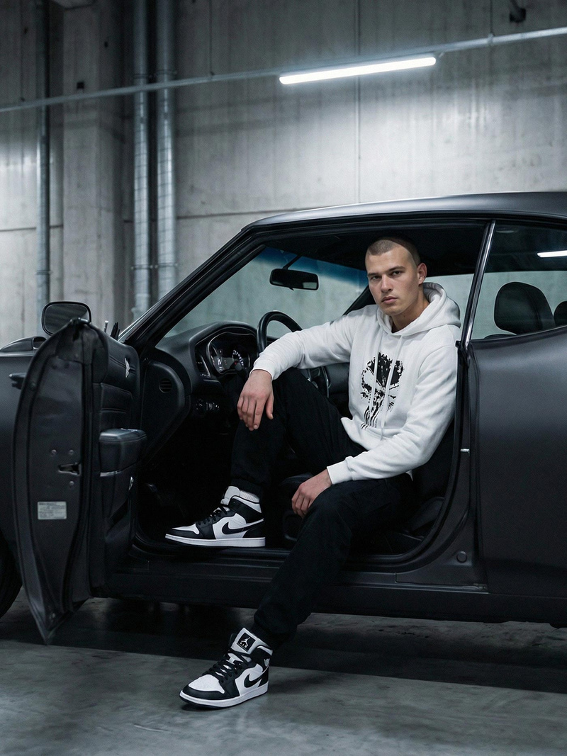 Muška dukserica s kapuljačom bijela OZONEE JS/65B3907/1Z