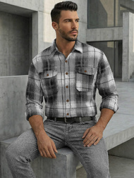 Muška košulja crno-bijela OZONEE NB/MC728N/4Z