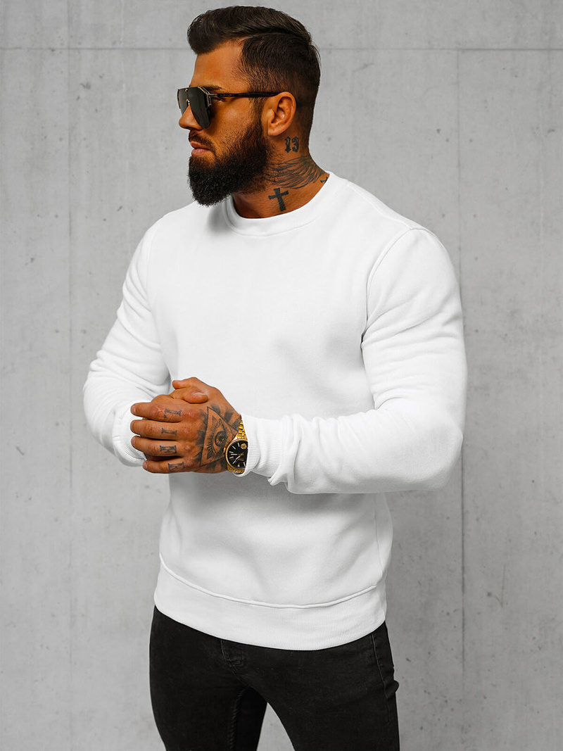 Muška dukserica bijela OZONEE JS/2001-10Z