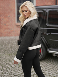 Ženska Kožna Jakna Crna OZONEE JS/11Z8256Z