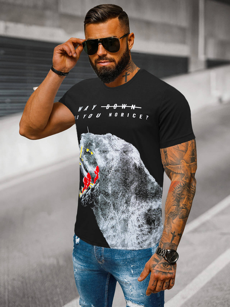 Muška majica crna OZONEE O/T127/3Z