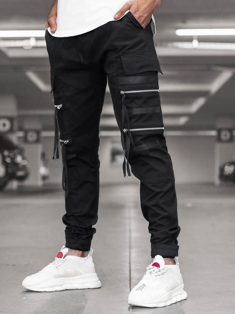 Muške chino jogger hlače Crne OZONEE G/11146