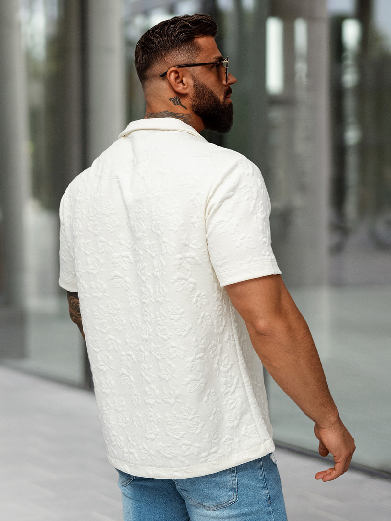 Muška košulja kratkih rukava ecru OZONEE O/B2258