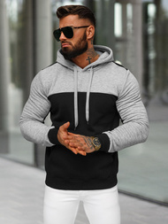 Muška dukserica s kapuljačom crna OZONEE JS/8B1307/3