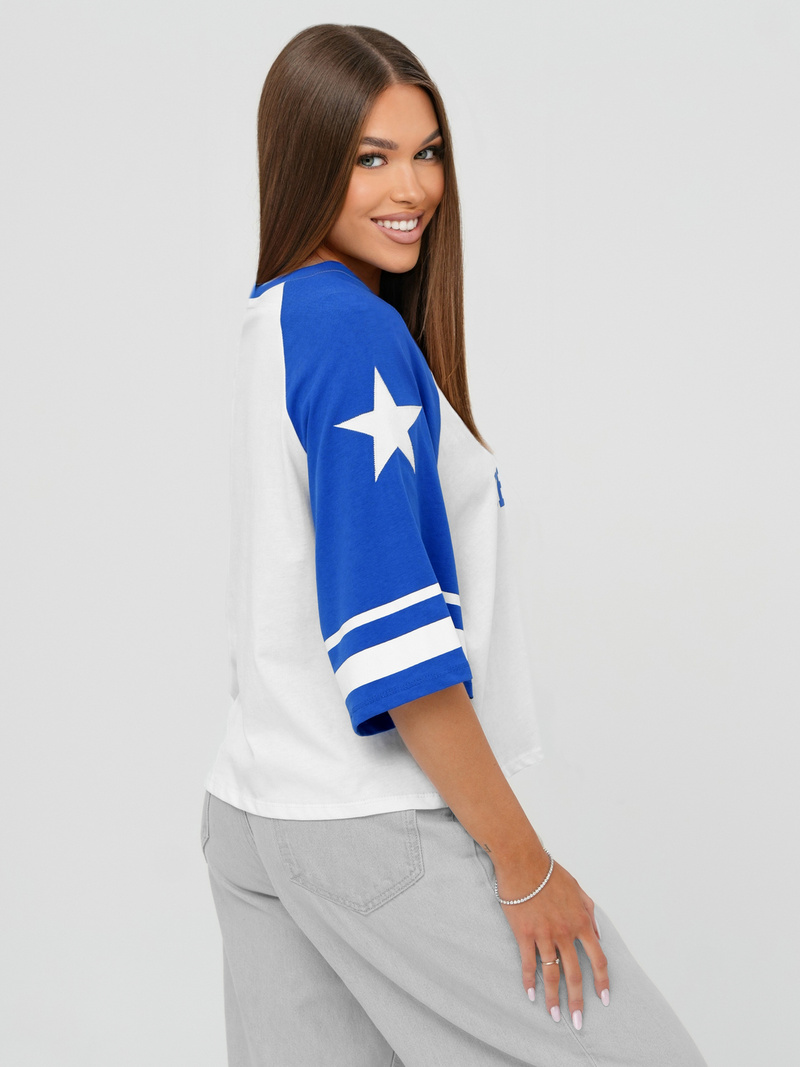 Ženska majica bijelo-plava OZONEE JS/R62493