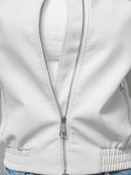 Ženska Kožna Jakna Bijela OZONEE O/G116