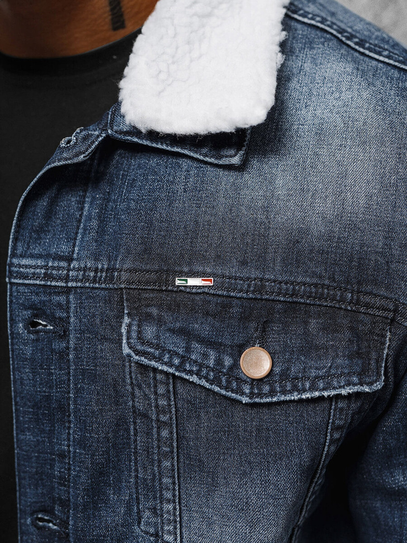 Muška traper jakna šerpa tamnoplava OZONEE NB/MJ516BSZ