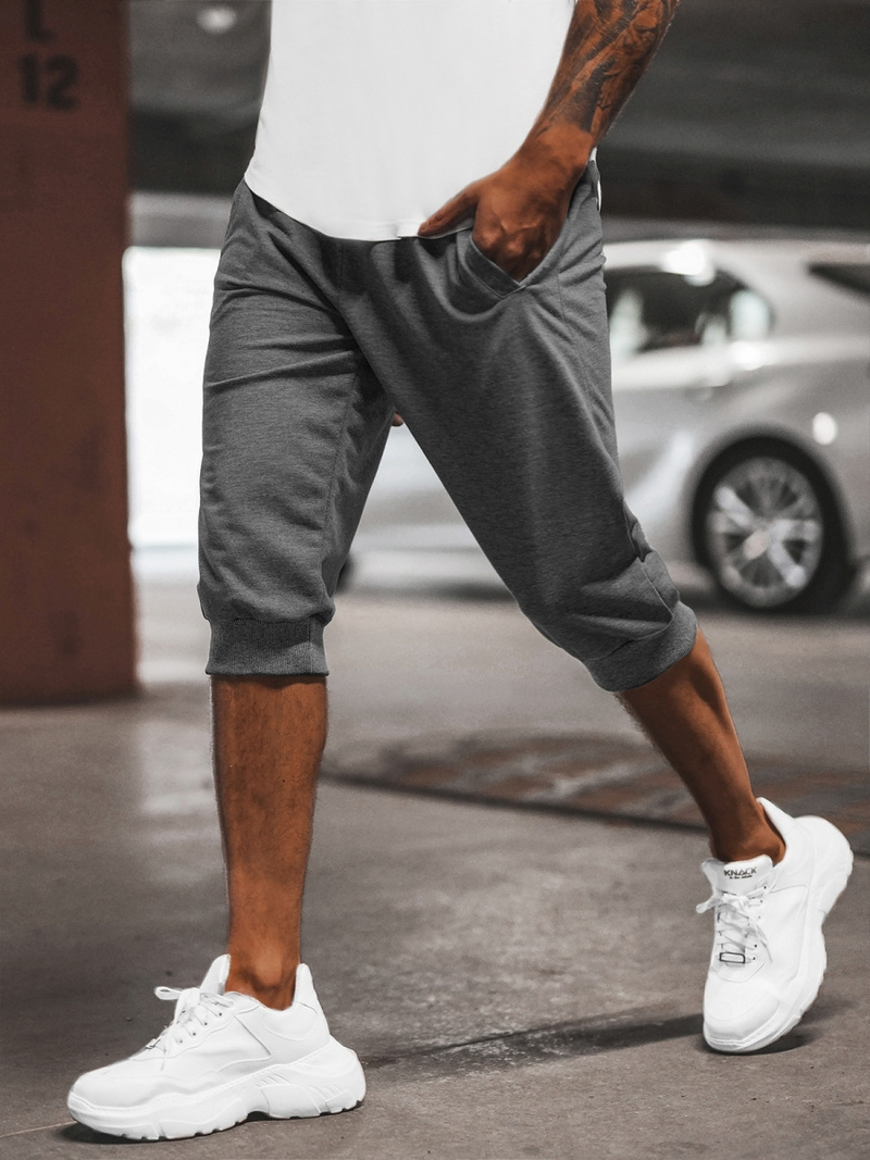 Muške sportske kratke hlače grafitne OZONEE JS/XW07/5Z