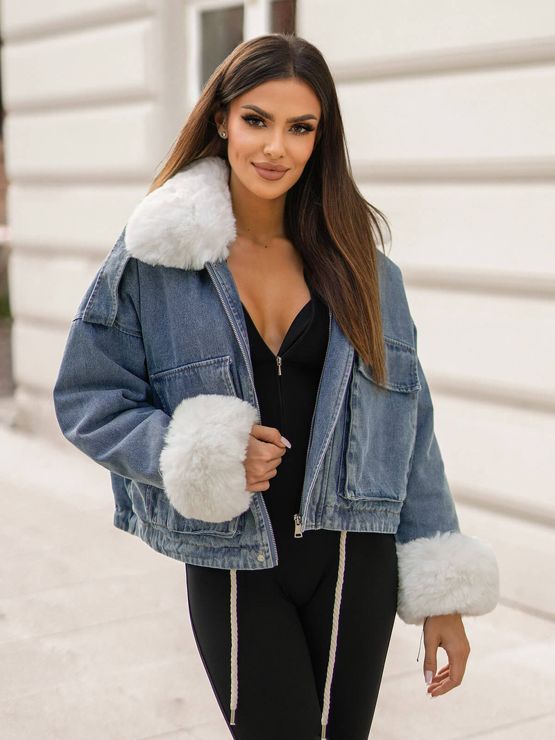 Ženska traper jakna plava OZONEE JS/11Z8219