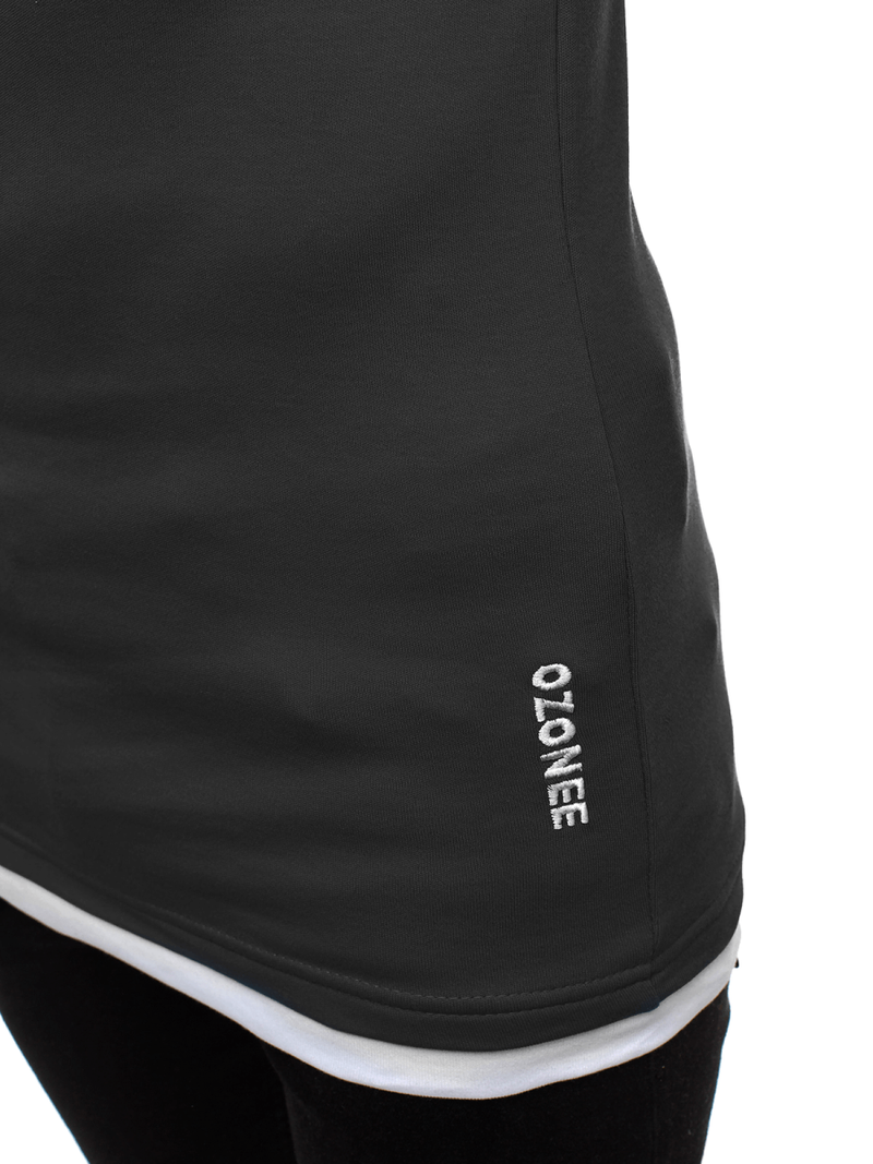 Muška majica s kapuljačom grafitna OZONEE O/1273Z