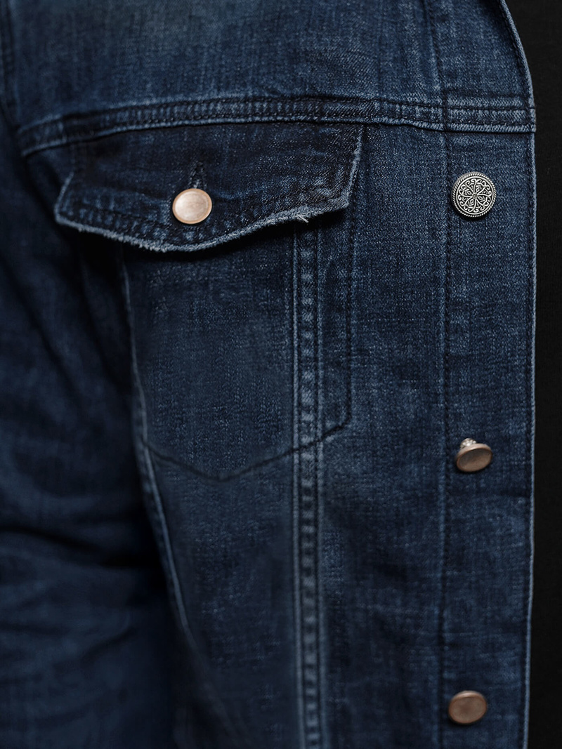 Muška traper jakna šerpa modra OZONEE NB/MJ517BS