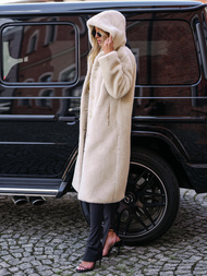 Ženska zimska jakna od krzna bež OZONEE JS/11Z8250