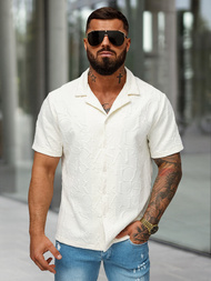 Muška košulja kratkih rukava ecru OZONEE O/B2256